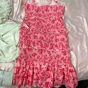 Pink Summer Dress Ruffle